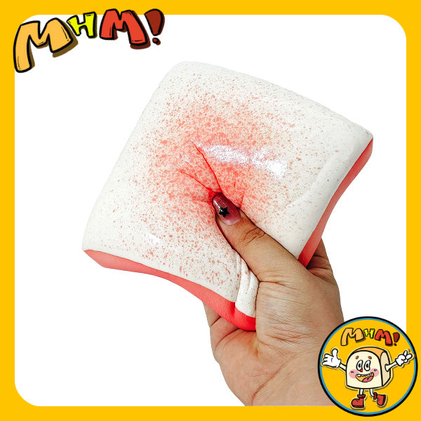 MHM Milk Series Strawberry Toast - Cloud-like silicone sensory toy, smooth micro-bubble texture, suitable for desktop meditation in the office.