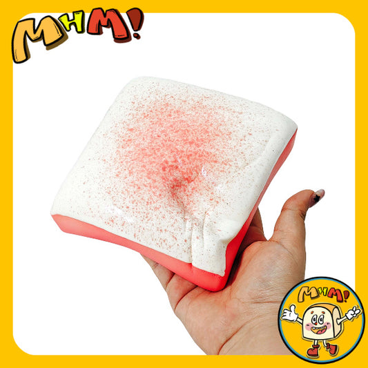 MHM Milk Series Strawberry Toast - Cloud-like silicone sensory toy, smooth micro-bubble texture, suitable for desktop meditation in the office.
