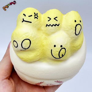 Cute Multi-Face Baguette Bread Stress Relief Squishy - soft slow rise fidget toy front view