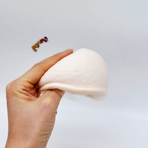 Kawaii Pink Mochi Slow Rise Squishy Toy - slow rise fidget toy texture close up