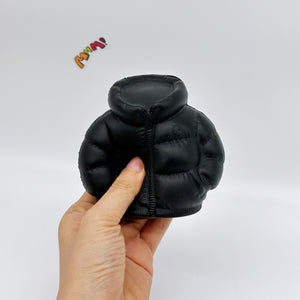 Cute Down Jacket Stress Relief Squishy - squishy toy size reference with hand