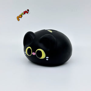 Kawaii Black Cat Char Siu Bun Slow Rise Squishy Toy - soft slow rise fidget toy front view