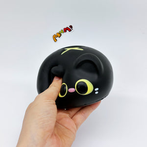 Kawaii Black Cat Char Siu Bun Slow Rise Squishy Toy - kawaii squishy toy close up