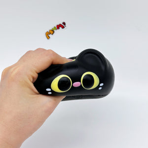 Kawaii Black Cat Char Siu Bun Slow Rise Squishy Toy - slow rise fidget toy texture close up