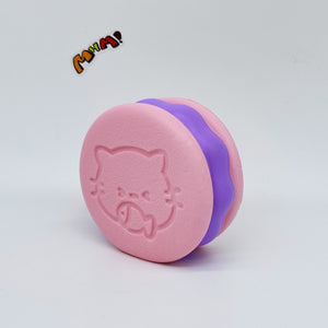 Kawaii Strawberry Cookie Squishy with Kitty Emboss: Ultra Soft & - kawaii squishy toy close up