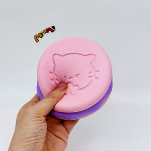 Kawaii Strawberry Cookie Squishy with Kitty Emboss: Ultra Soft & - soft foam stress relief squeeze toy
