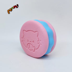 Kawaii Strawberry Cookie Squishy with Kitty Emboss: Ultra Soft & - squishy stress relief toy detail shot