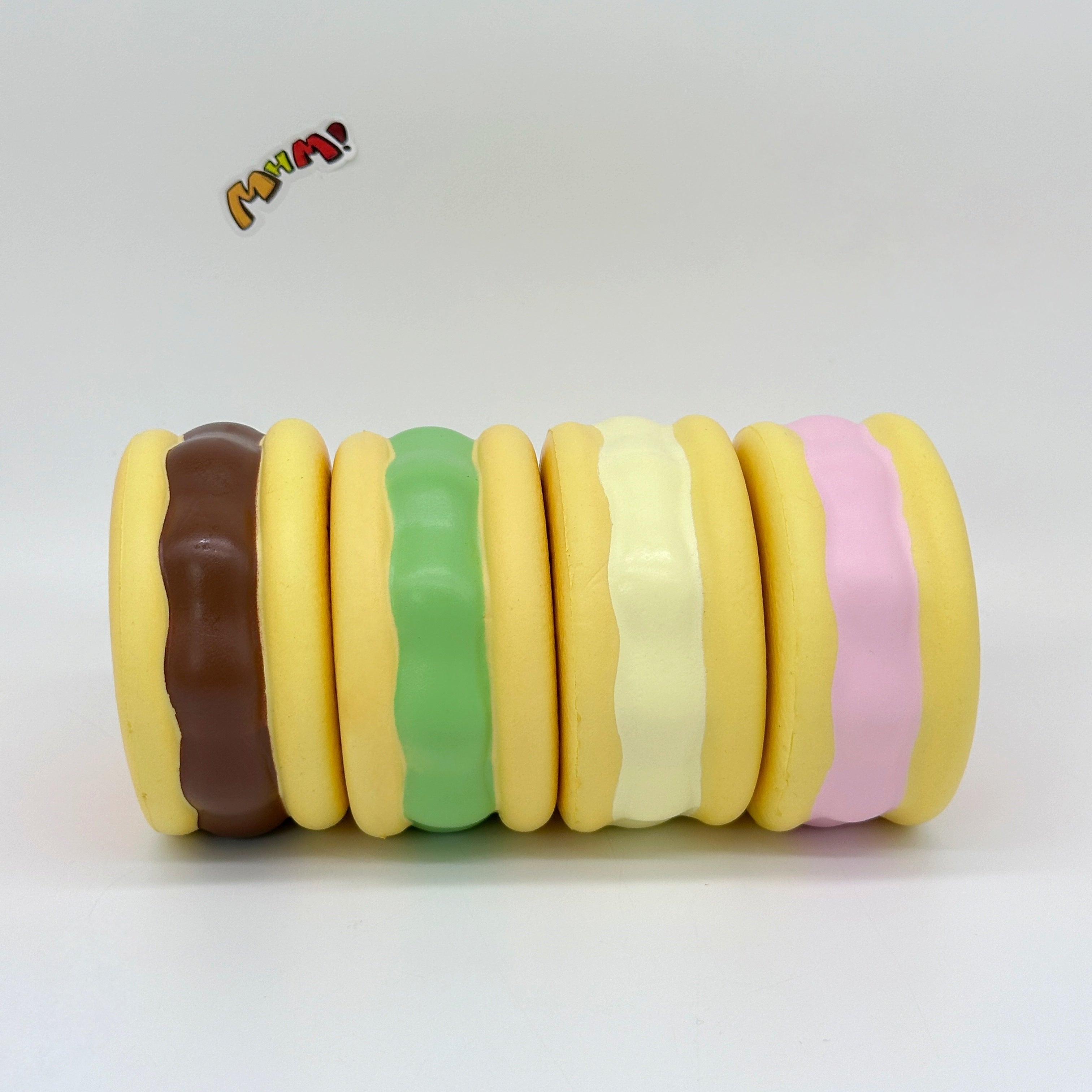 Kawaii Original Flavor Cookie Squishy with Kitty Emboss: Ultra So - soft slow rise fidget toy front view