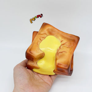 Cute Condensed Milk Bao Toast Stress Relief Squishy - soft slow rise fidget toy front view