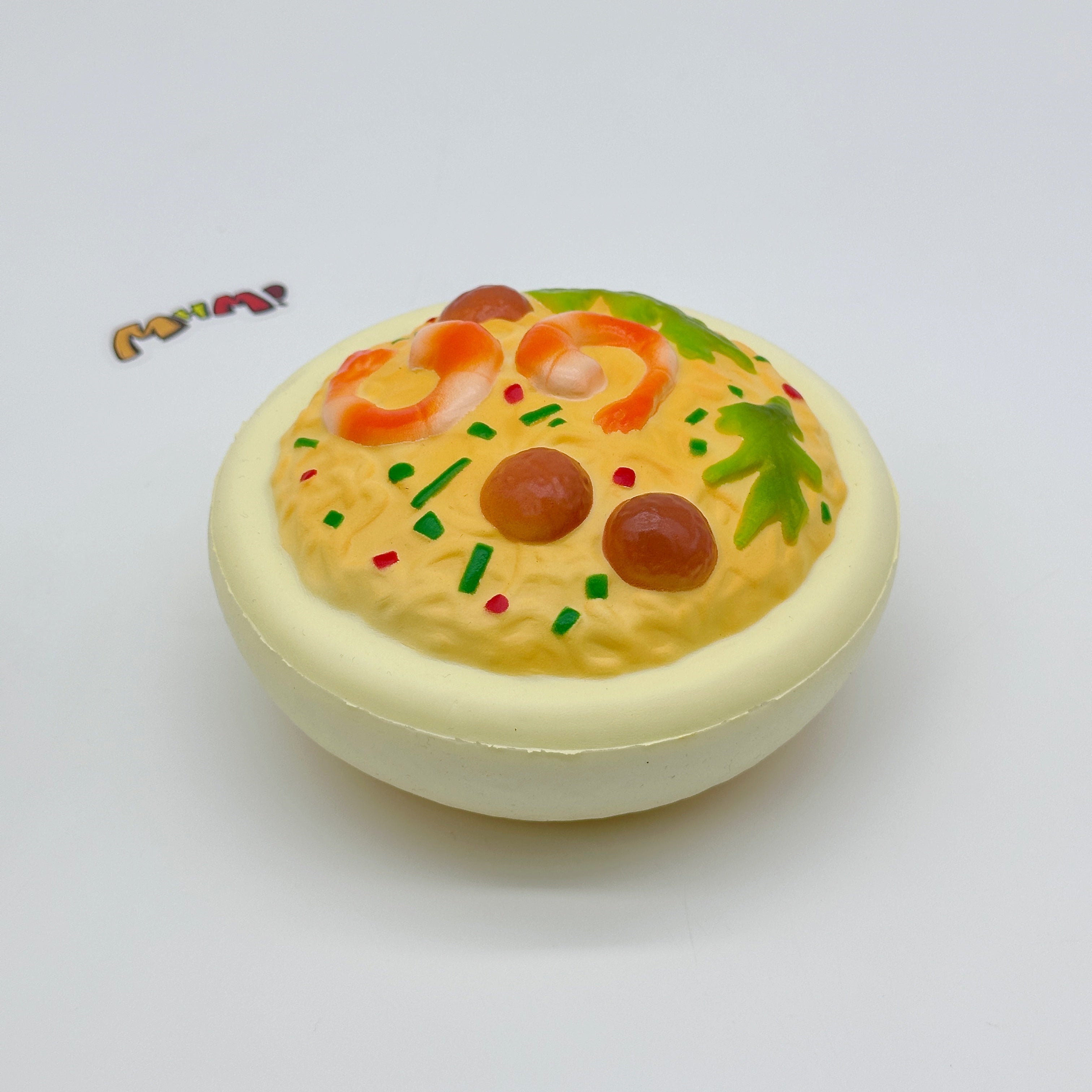 Cute Seafood Noodle Bowl Slow Rise Squishy Toy - soft slow rise fidget toy front view