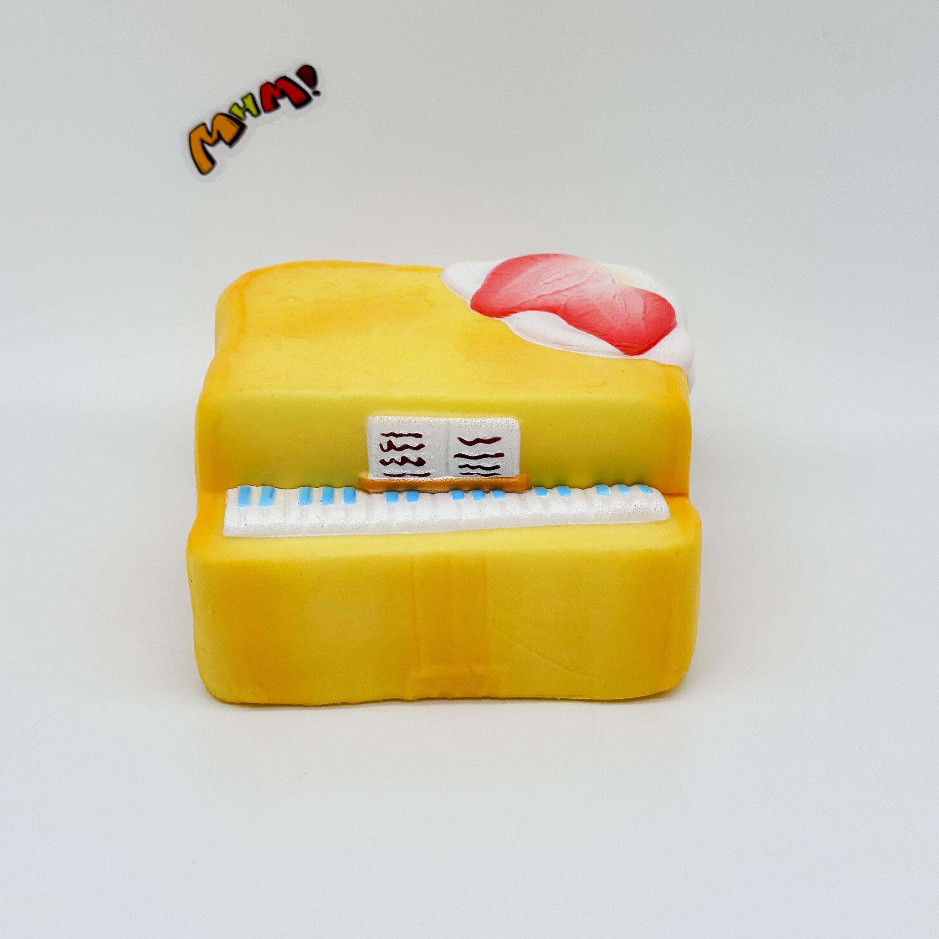 Cute Piano Bread Stress Relief Squishy - soft slow rise fidget toy front view
