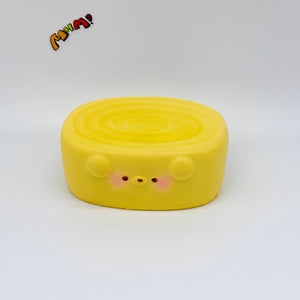 Cute Rolled Egg Stress Relief Squishy - squishy stress relief toy detail shot