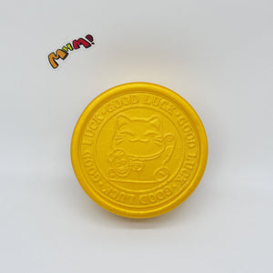 Kawaii Lucky Cat Gold Coin Squishy: Bring Home the Good Luck - slow rising squishy toy product photo