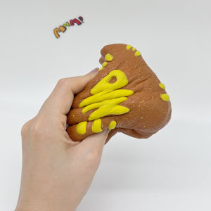 Cute Cat with Fishbone Print Stress Relief Squishy, Green/Brown - cute squishy toy packaging display