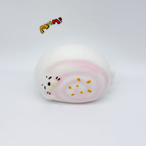 Sleepy Seal Squishy | Cute Pink Swirl Cream Slow Rising Stress Re - slow rising squishy toy product photo