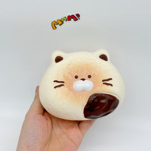 Ultra-Soft Cat Mochi Squishy Slow Rise & Irresistibly Cute - slow rising squeeze toy side angle view