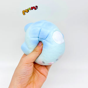 Squeezing adorable blue shark squishy stress relief toy, soft foam