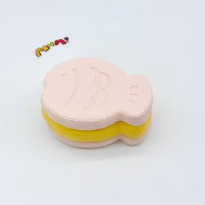 Taro/Strawberry Taiyaki Slow Rise Squishy Toy - squishy stress relief toy detail shot
