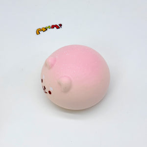 Pink Shiba Inu Steamed Bun Squishy Toy - soft slow rise fidget toy front view