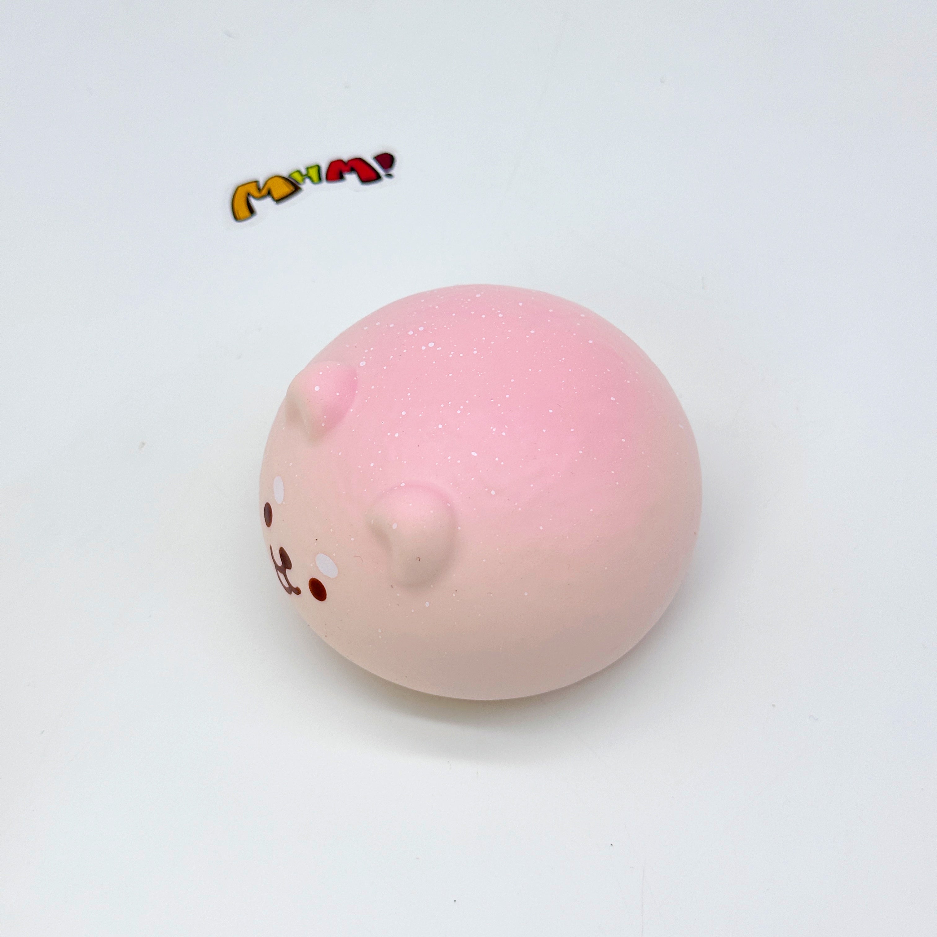 Pink Shiba Inu Steamed Bun Squishy Toy - soft slow rise fidget toy front view