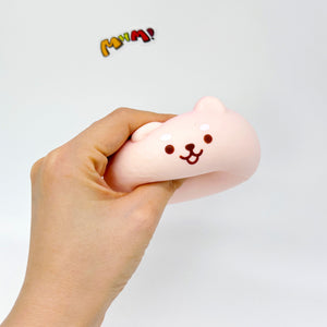 Pink Shiba Inu Steamed Bun Squishy Toy - slow rise fidget toy texture close up