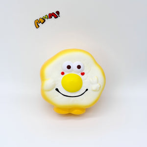 Kawaii Smiley Fried Egg Squishy - kawaii squishy toy close up