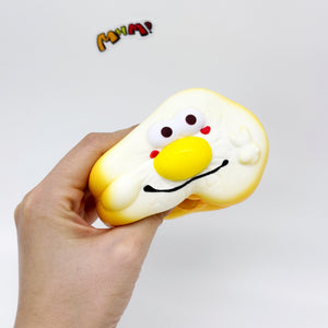 Kawaii Smiley Fried Egg Squishy - cute squishy gift toy display