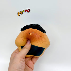 Slow recovery fish roe, salmon and chicken sushi Squishy - slow rise fidget toy texture close up