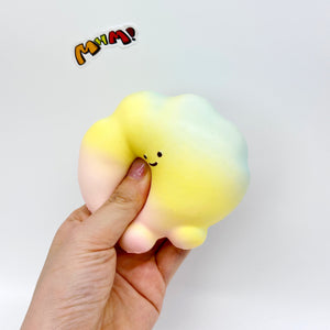 Slow Rise Rainbow Cloud Bread Squishy - slow rise fidget toy texture close up