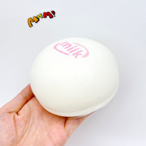 Cute Lychee Flavor Steamed Bun Stress Relief Toy - slow rising squeeze toy side angle view