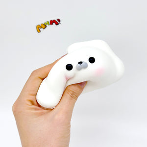 Cute Fluffy Seal Dumpling Stress Relief Toy - slow rise fidget toy texture close up