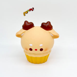 Sweet Reindeer Cupcake Squeeze Toy - squishy stress relief toy detail shot