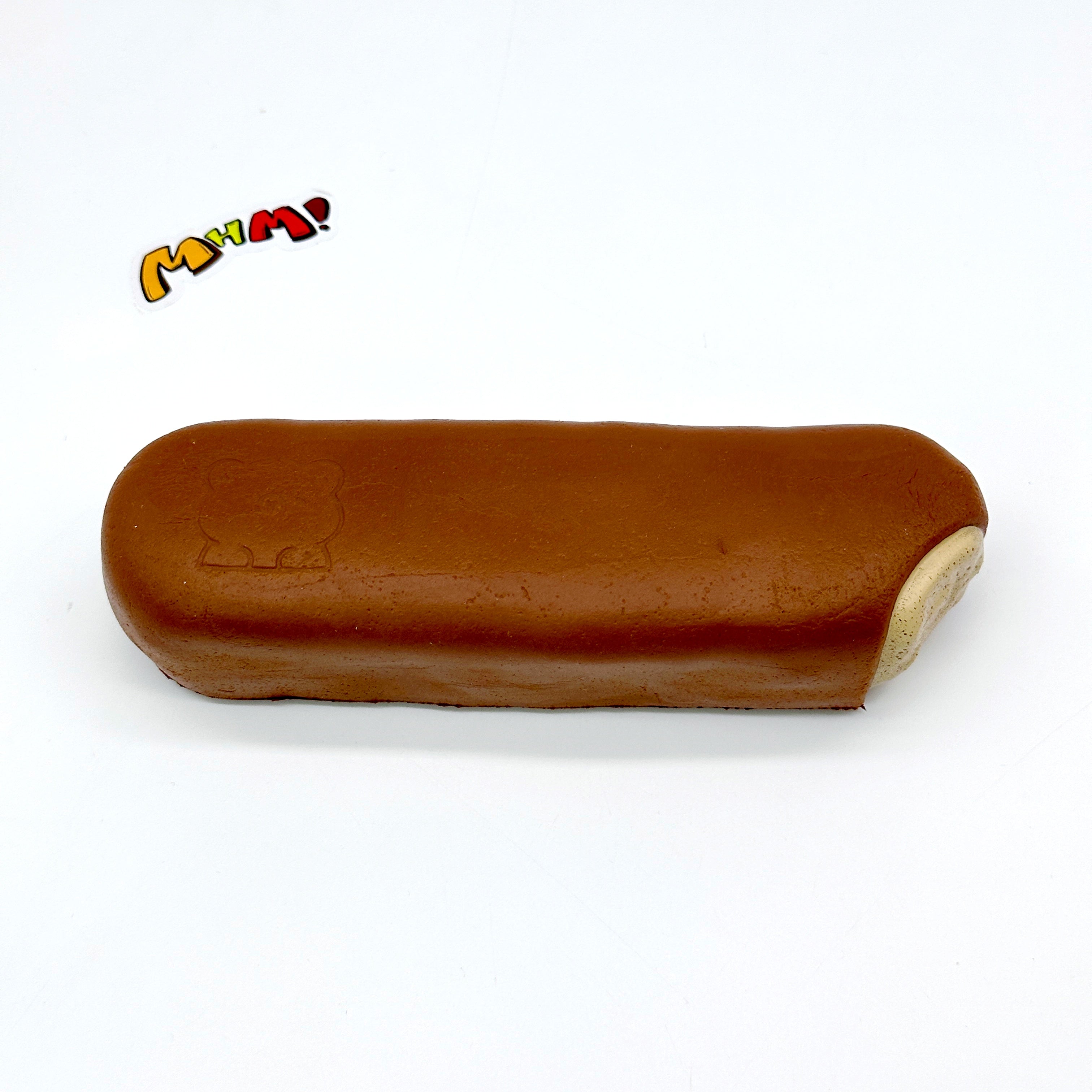 Slow Rise Bear Chocolate Stick Squishy - soft slow rise fidget toy front view