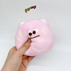 Cute little monster cotton candy, stress-relieving toy squishy - slow rising squeeze toy side angle view