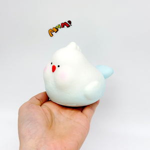 Cockatiel Squishy - Blue & Yellow Cute Parrot Slow Rising Stress - slow rise fidget toy texture close up
