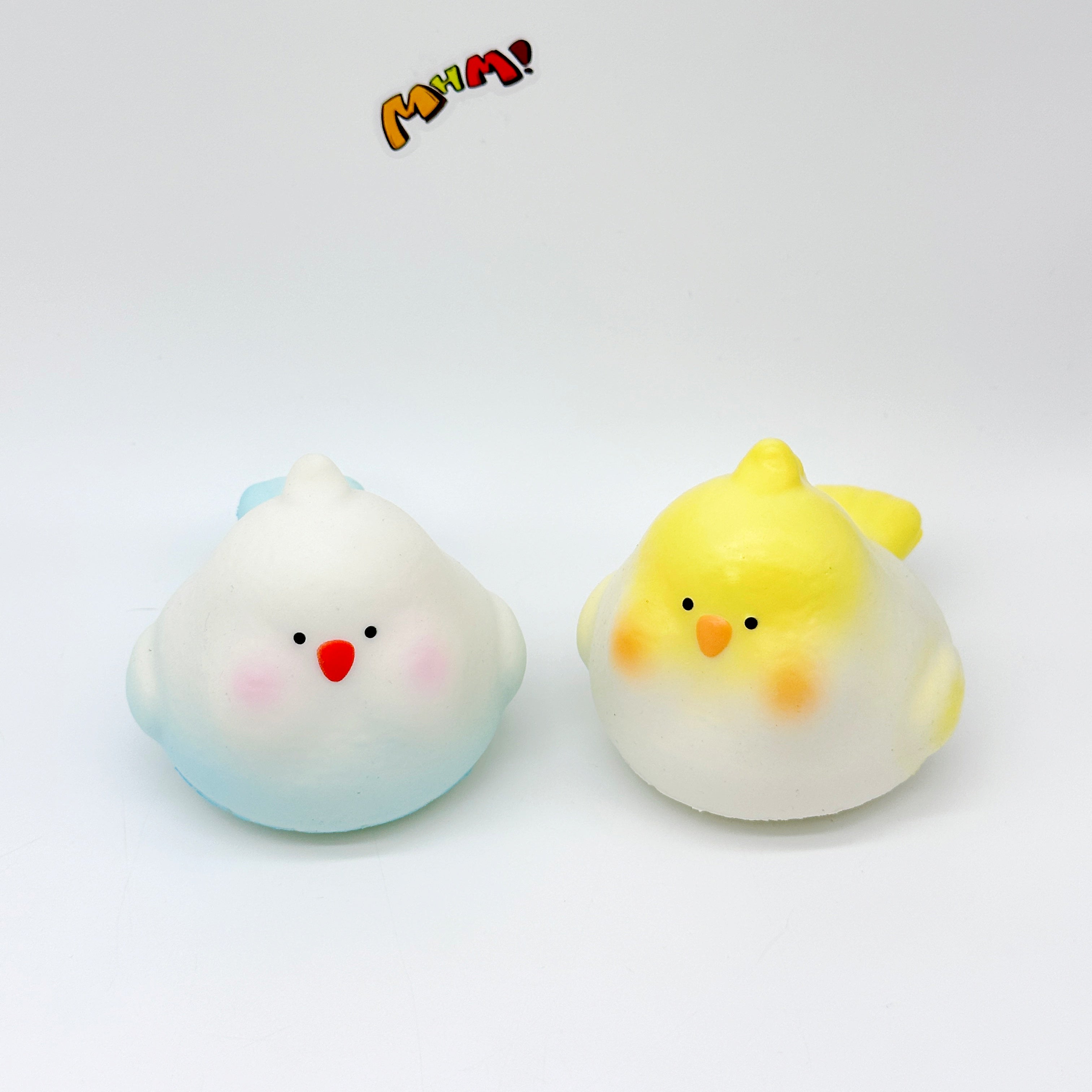 Cockatiel Squishy - Blue & Yellow Cute Parrot Slow Rising Stress - soft slow rise fidget toy front view