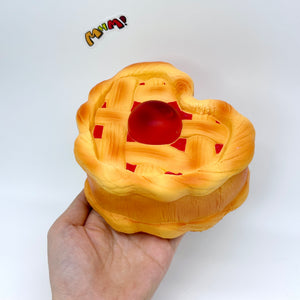 Heart-Shaped Cherry Pie Squishy | Slow Rising Food Stress Relief - kawaii squishy toy close up