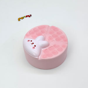 Bunny & Bear Waffle Squishy | Cute Animal Waffle Slow Rising Stre - squishy toy size reference with hand
