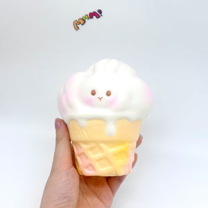 Ice Cream Bunny Squishy | Cute Rabbit Ice Cream Slow Rising Stres - slow rising squeeze toy side angle view