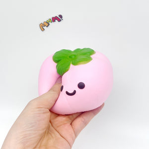 Lucky Persimmon Squishy - White & Pink Cute Persimmon Slow Rising - kawaii squishy toy collection photo