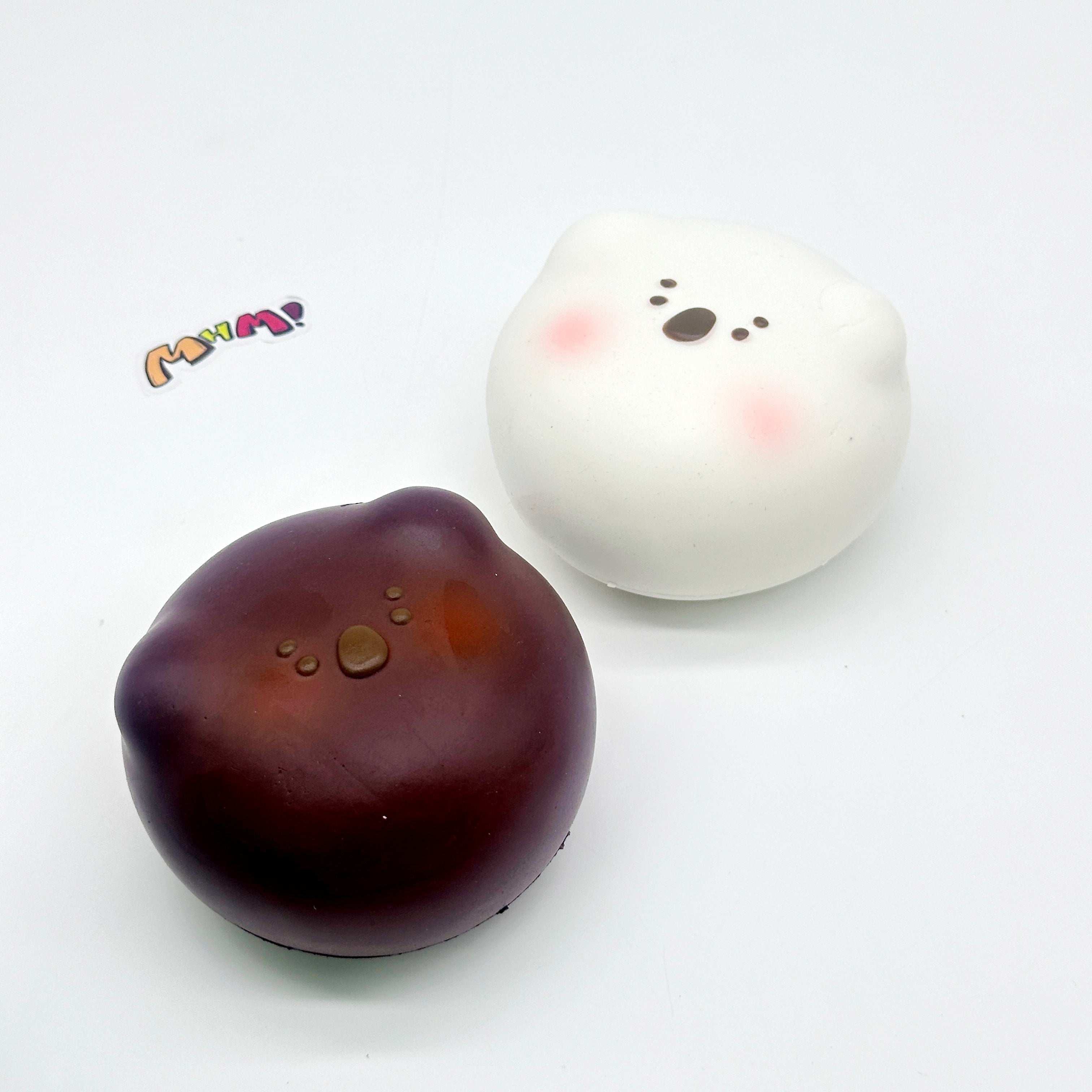 🍡🐨 Koala Daifuku Squishy - Vanilla & Chocolate Cute Mochi Slow Rising Stress Relief Toy