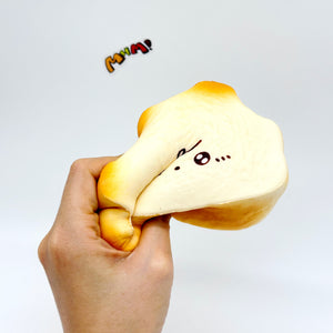 Milk Haas Bread Squishy - Chocolate Brown & Original Bread Yellow - slow rising toy top view