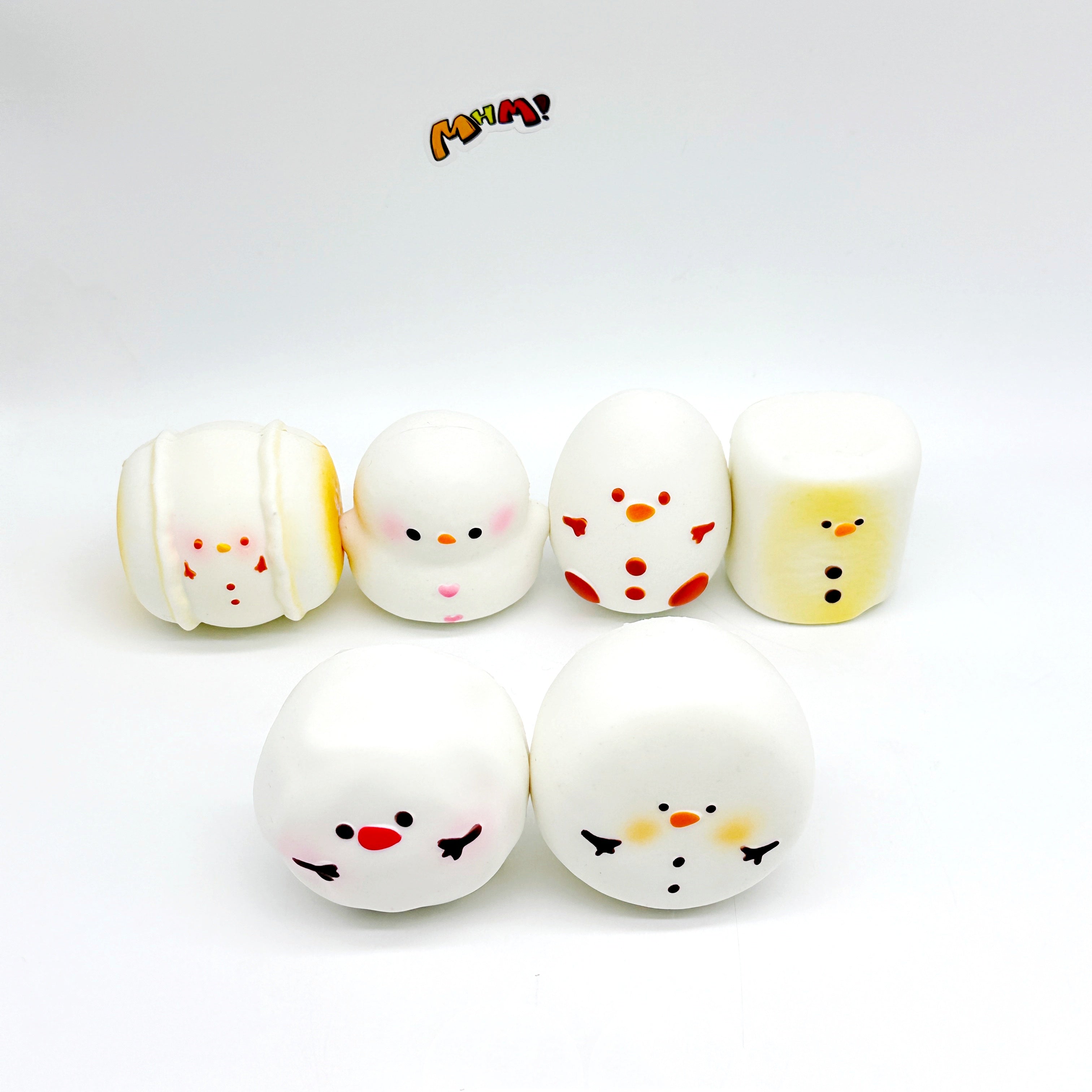 Snowman Marshmallow Squishy Blind Box | 6 Styles Winter Themed Sl - soft slow rise fidget toy front view