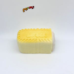 Thick Cream Filled Milk Biscuit Squishy | Snack Themed Slow Risin - soft slow rise fidget toy front view