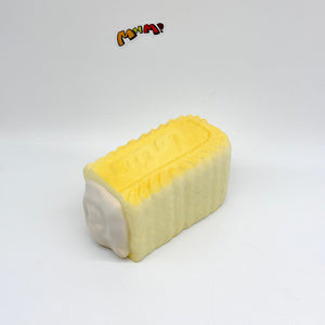Thick Cream Filled Milk Biscuit Squishy | Snack Themed Slow Risin - squishy stress relief toy detail shot