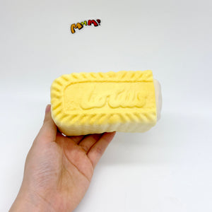 Thick Cream Filled Milk Biscuit Squishy | Snack Themed Slow Risin - slow rise fidget toy texture close up