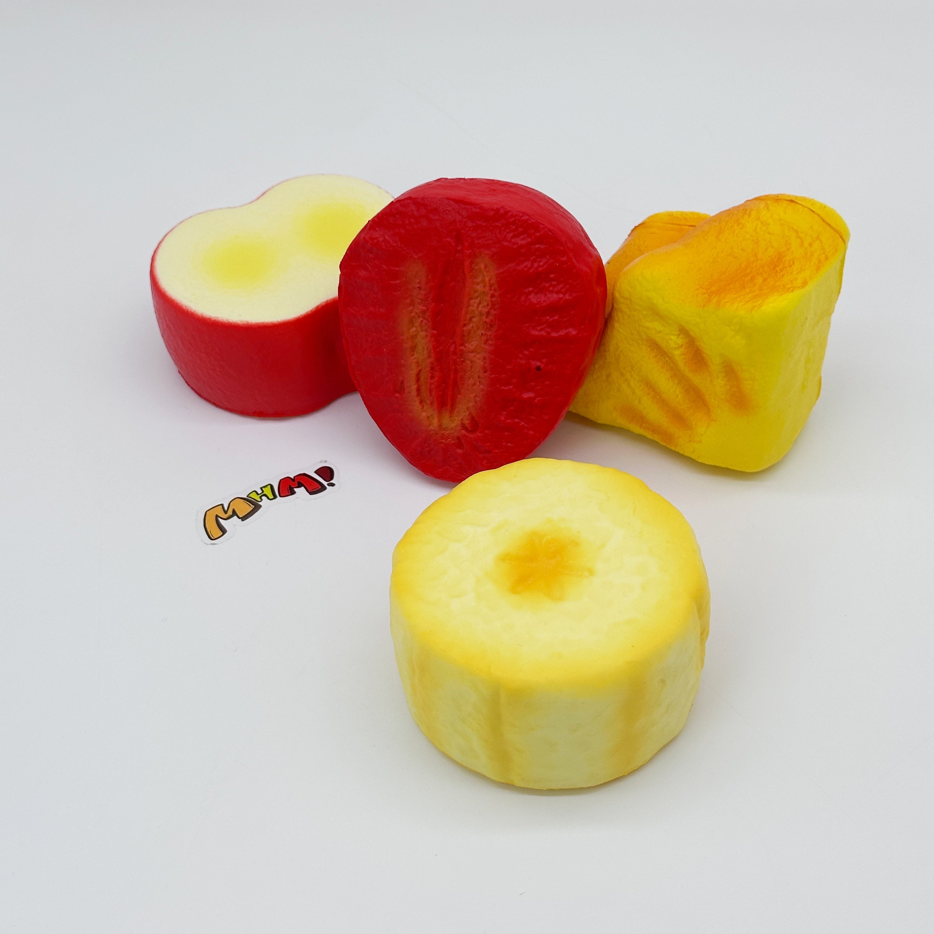 🍓🍎🍌🍍 Assorted Fruit Chunk Squishy (4 Styles) | Fruit Themed Slow Rising Stress Relief Toys