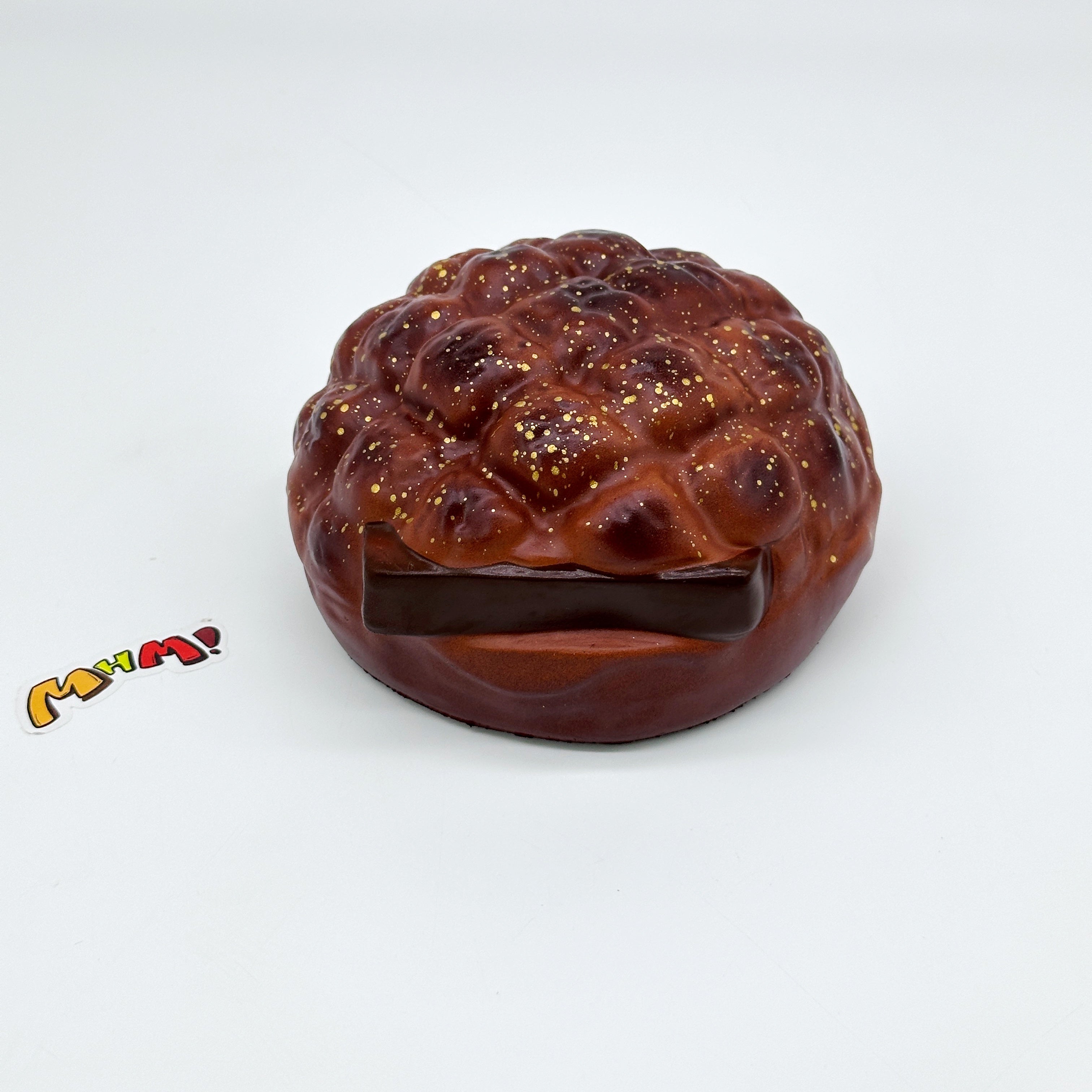 🍫 Black Gold Pineapple Bun Squishy | Bakery Themed Slow Rising Stress Relief Toy