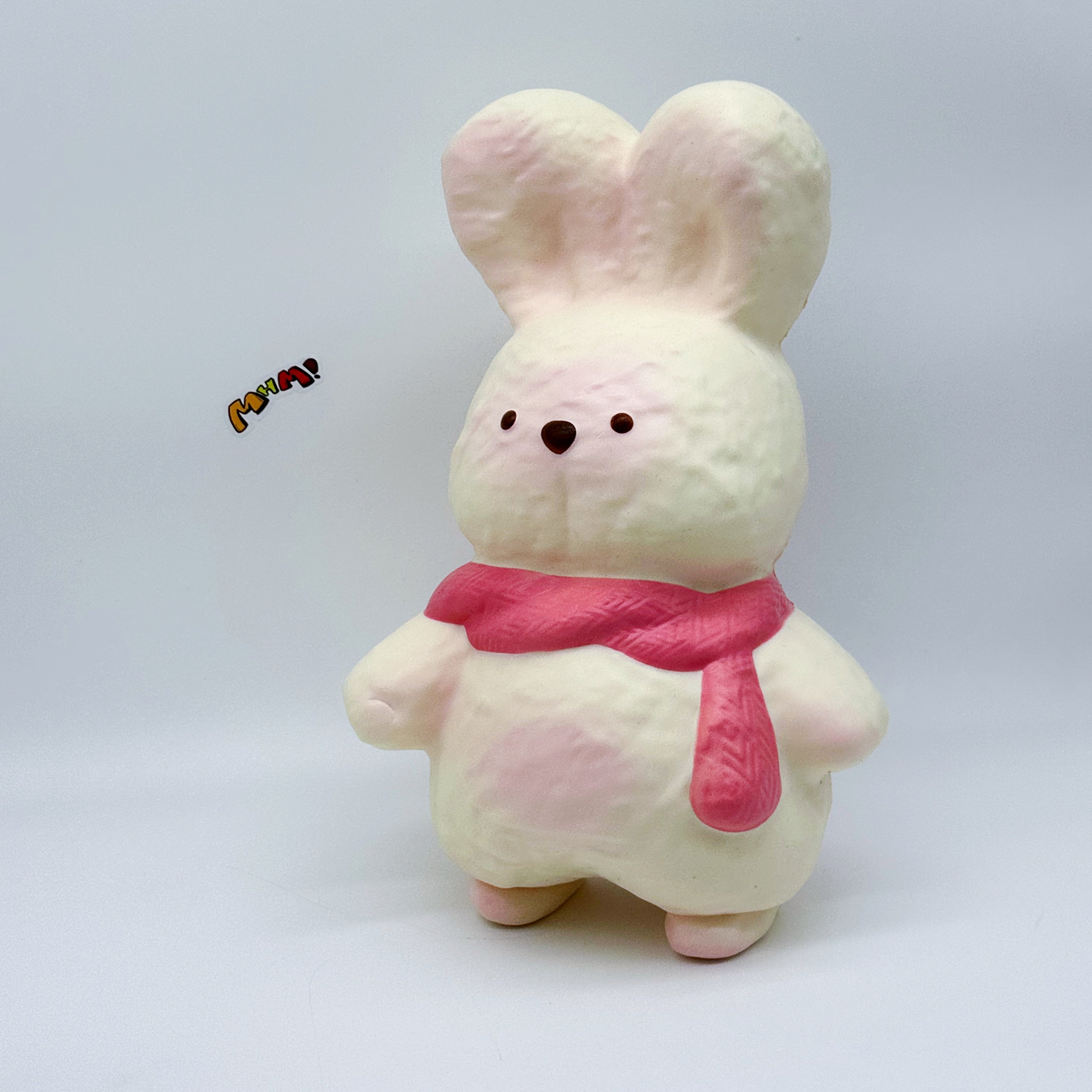 🐰 Super Big Pink Scarf Bunny Squishy | Large Kawaii Animal Slow Rising Stress Relief Toy