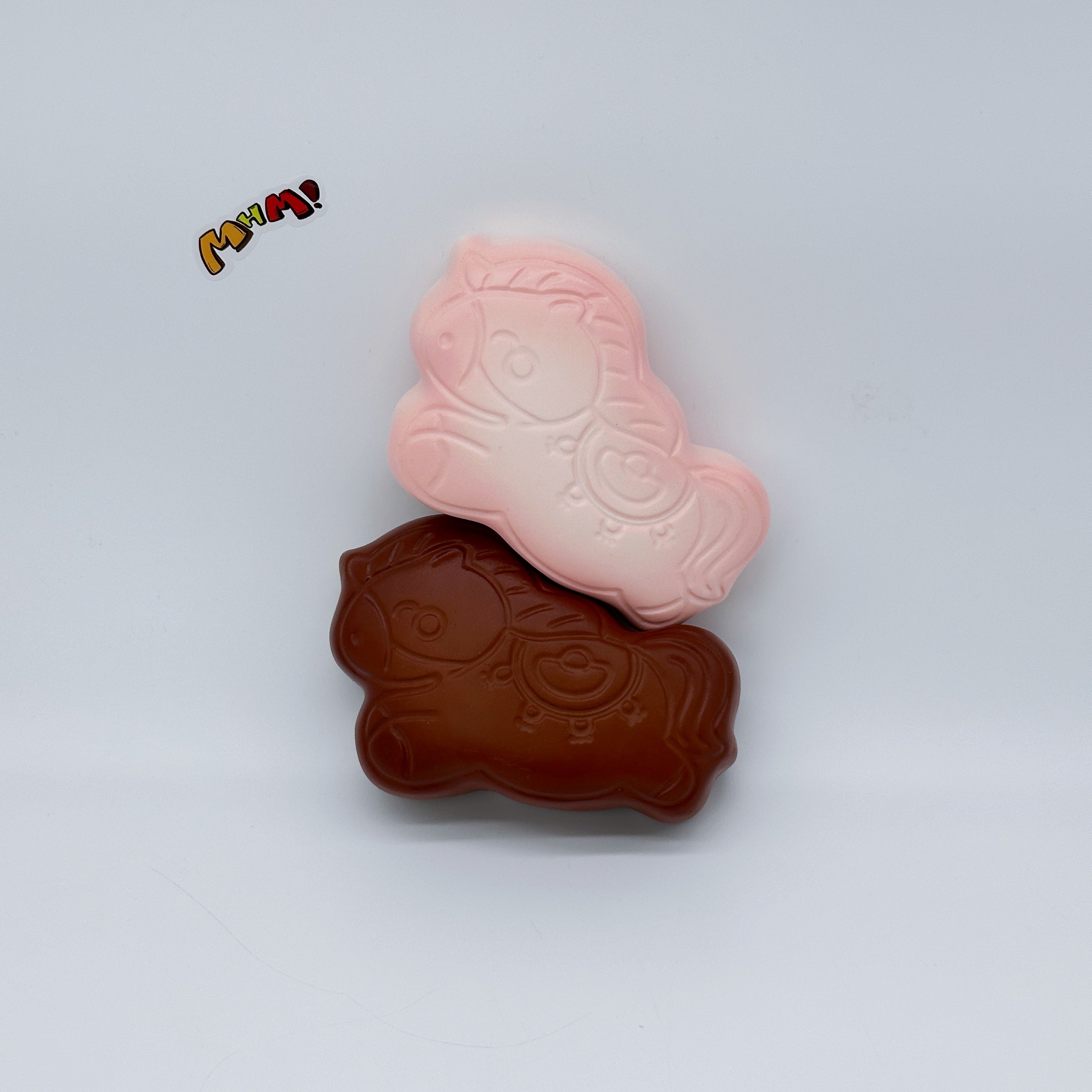 💰 "Fortune Pony" Squishy (Chocolate & Pink) | Auspicious Slow Rising Stress Relief Toy